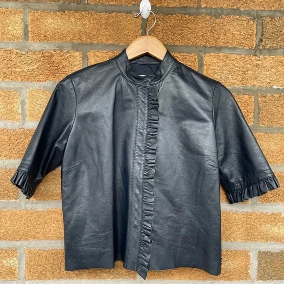 Anthropologie- Ottod'Ame- Leather Jacket 4 - Picture 1 of 14